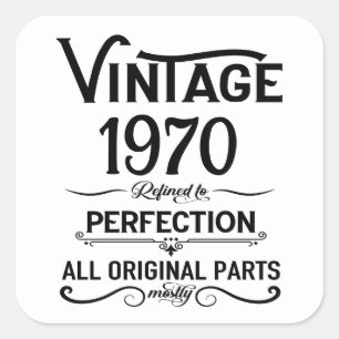 Personalisierte Vintage 55. Geburtstagsparty Quadratischer Aufkleber