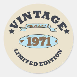 Personalisierte Vintage 55. Geburtstagsparty Runder Aufkleber