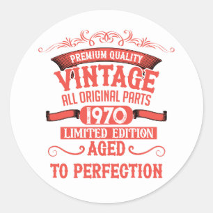 Personalisierte Vintage 55. Geburtstagsparty Runder Aufkleber