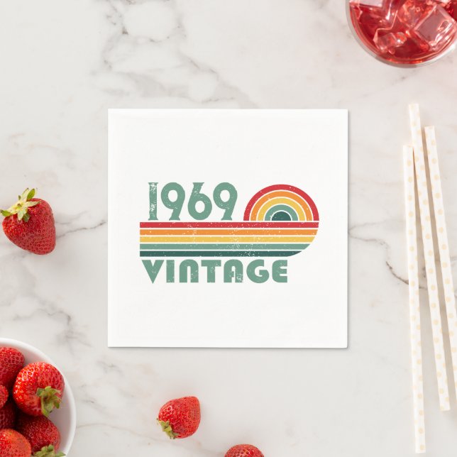 Personalisierte Vintage 55. Geburtstagsparty Serviette (Beispiel)