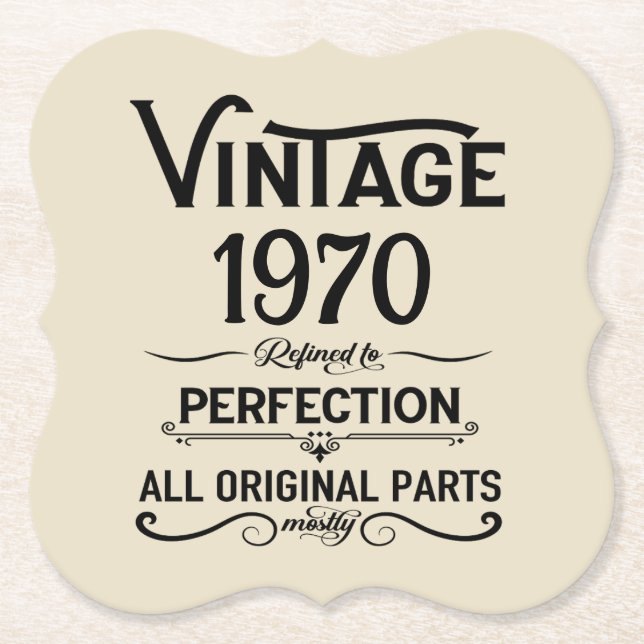 Personalisierte Vintage 55. Geburtstagsparty Untersetzer (Vorderseite)