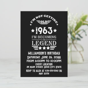 Personalisierte vintage 60. Geburtstagscocktailpar Einladung