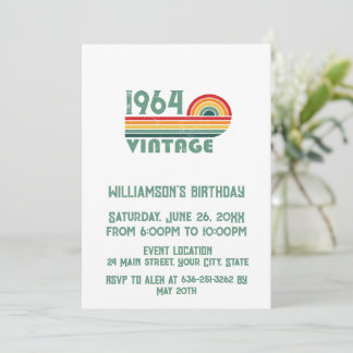 Personalisierte Vintage 60. Geburtstagsgeschenke Einladung