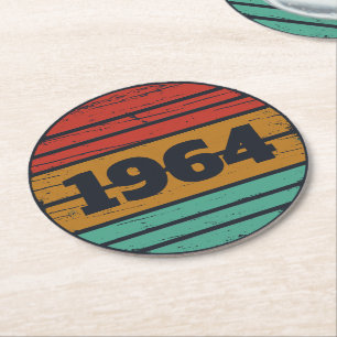 Personalisierte Vintage 60. Geburtstagsgeschenke Runder Pappuntersetzer
