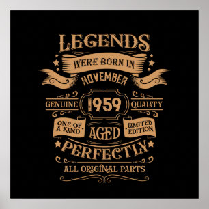 Personalisierte vintage 65. Geburtstags-Whisky-Par Poster