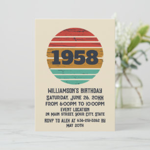 Personalisierte vintage 65. Geburtstagsfeier Einladung