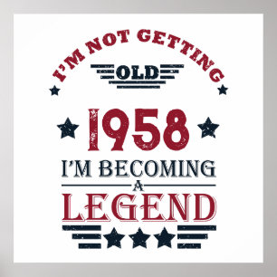 Personalisierte vintage 65. Geburtstagsfeier Poster