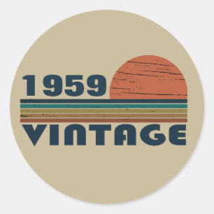 Personalisierte vintage 65. Geburtstagsfeier Runder Aufkleber