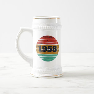Personalisierte Vintage 65. Geburtstagsgeschenke Bierglas