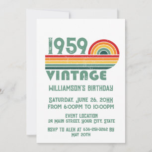 Personalisierte Vintage 65. Geburtstagsgeschenke Einladung