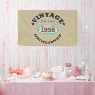 Personalisierte Vintage 65. Geburtstagsparty Banner