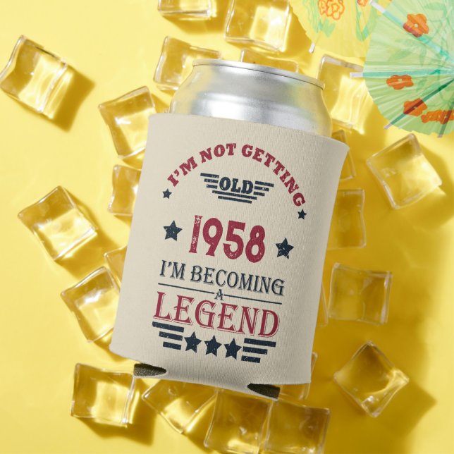 Personalisierte Vintage 65. Geburtstagsparty Dosenkühler (In Situ Sommer)