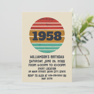 Personalisierte Vintage 65. Geburtstagsparty Einladung