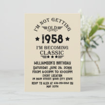 Personalisierte Vintage 65. Geburtstagsparty