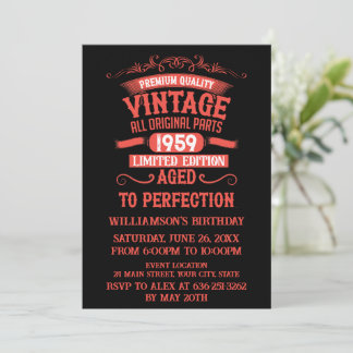 Personalisierte Vintage 65. Geburtstagsparty Einladung