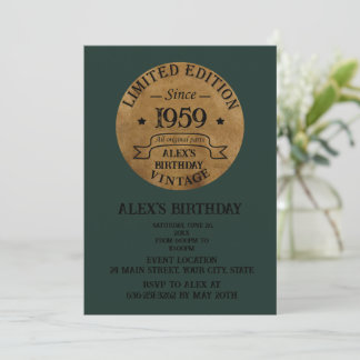 Personalisierte Vintage 65. Geburtstagsparty Einladung