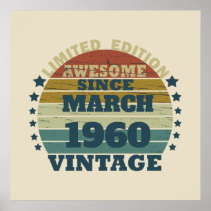 Personalisierte Vintage 65. Geburtstagsparty Poster