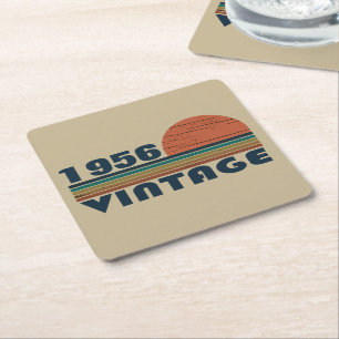 Personalisierte Vintage 65. Geburtstagsparty Rechteckiger Pappuntersetzer