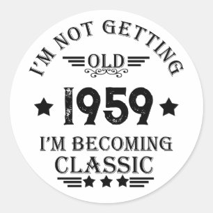 Personalisierte Vintage 65. Geburtstagsparty Runder Aufkleber