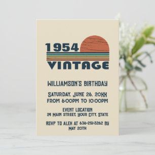 Personalisierte vintage 75. Geburtstags-Cocktailpa Einladung