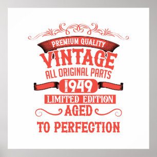 Personalisierte vintage 75. Geburtstagsfeier Poster