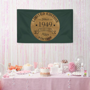 Personalisierte Vintage 75. Geburtstagsparty Banner