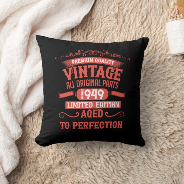 Personalisierte Vintage 75. Geburtstagsparty Kissen (Decke)