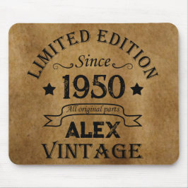 Personalisierte Vintage 75. Geburtstagsparty Mousepad