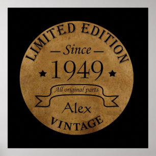 Personalisierte Vintage 75. Geburtstagsparty Poster