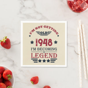 Personalisierte Vintage 75. Geburtstagsparty Serviette