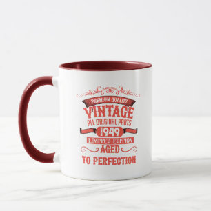 Personalisierte Vintage 75. Geburtstagsparty Tasse
