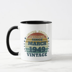 Personalisierte Vintage 75. Geburtstagsparty Tasse