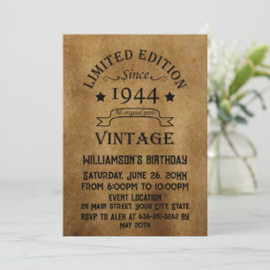 Personalisierte vintage 80. Geburtstags-Cocktailpa Einladung