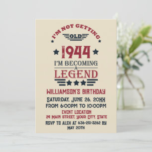 Personalisierte vintage 80. Geburtstagscocktailpar Einladung