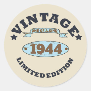 Personalisierte Vintage 80. Geburtstagsgeschenke Runder Aufkleber
