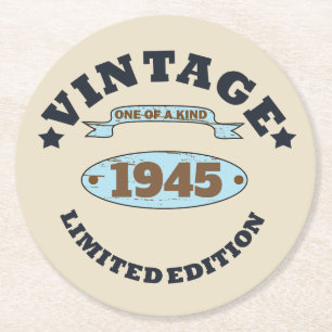Personalisierte Vintage 85. Geburtstagsparty Runder Pappuntersetzer
