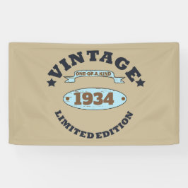 Personalisierte Vintage 90. Geburtstagsparty Banner