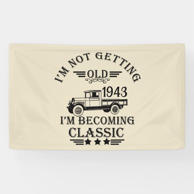 Personalisierte Vintage 90. Geburtstagsparty Banner (Horizontal)