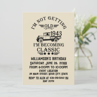 Personalisierte Vintage 90. Geburtstagsparty Einladung