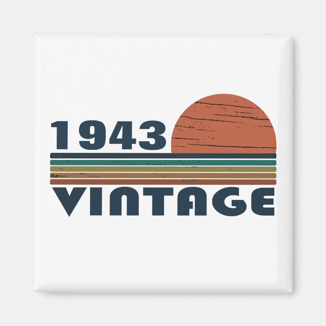 Personalisierte Vintage 90. Geburtstagsparty Magnet (Vorne)