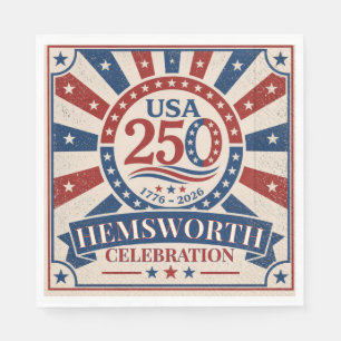Personalisierte Vintage-Amerika 250 1776 -2026 Serviette