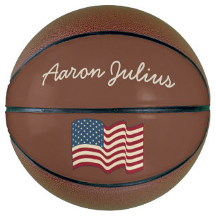 Personalisierte Vintage amerikanische Flagge Baske Basketball