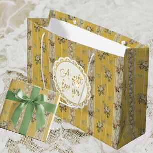 Personalisierte Vintage-Antik-Gelb-Wallpaper Große Geschenktüte