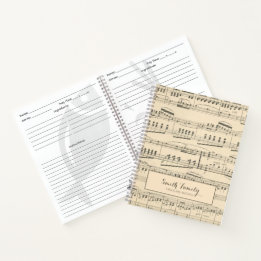 Personalisierte Vintage-Antik-Noten-Rezeptur Notizbuch