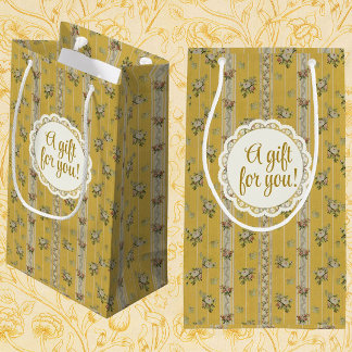 Personalisierte Vintage-Antik-Tapete Gelb Mittlere Geschenktüte