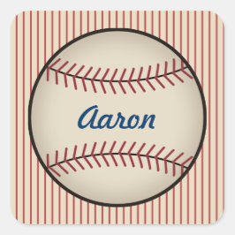 Personalisierte Vintage Baseball-Aufkleber Quadratischer Aufkleber