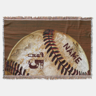 Personalisierte Vintage Baseball-Blankennummer Decke