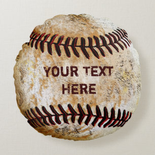 Personalisierte Vintage Baseball-Kissen Rundes Kissen