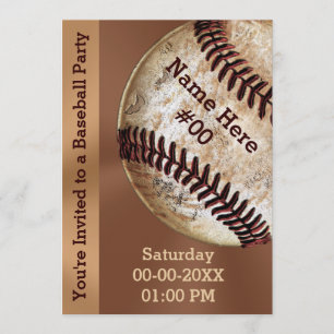 Personalisierte Vintage-Baseball-Party-Einladungen Einladung