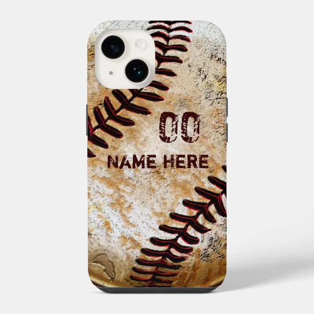Personalisierte Vintage Baseball-Telefonfälle iPhone Hülle (Rückseite)